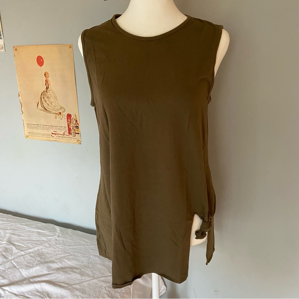 Theory olive green tie tank top